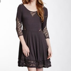 Free People grey To The Point boho dress SzS
